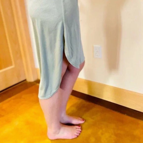 Anthro Ultra Soft Knit High Low Jersey Dress Minted Sage Green SZ MEDIUM NWT - Picture 8 of 14